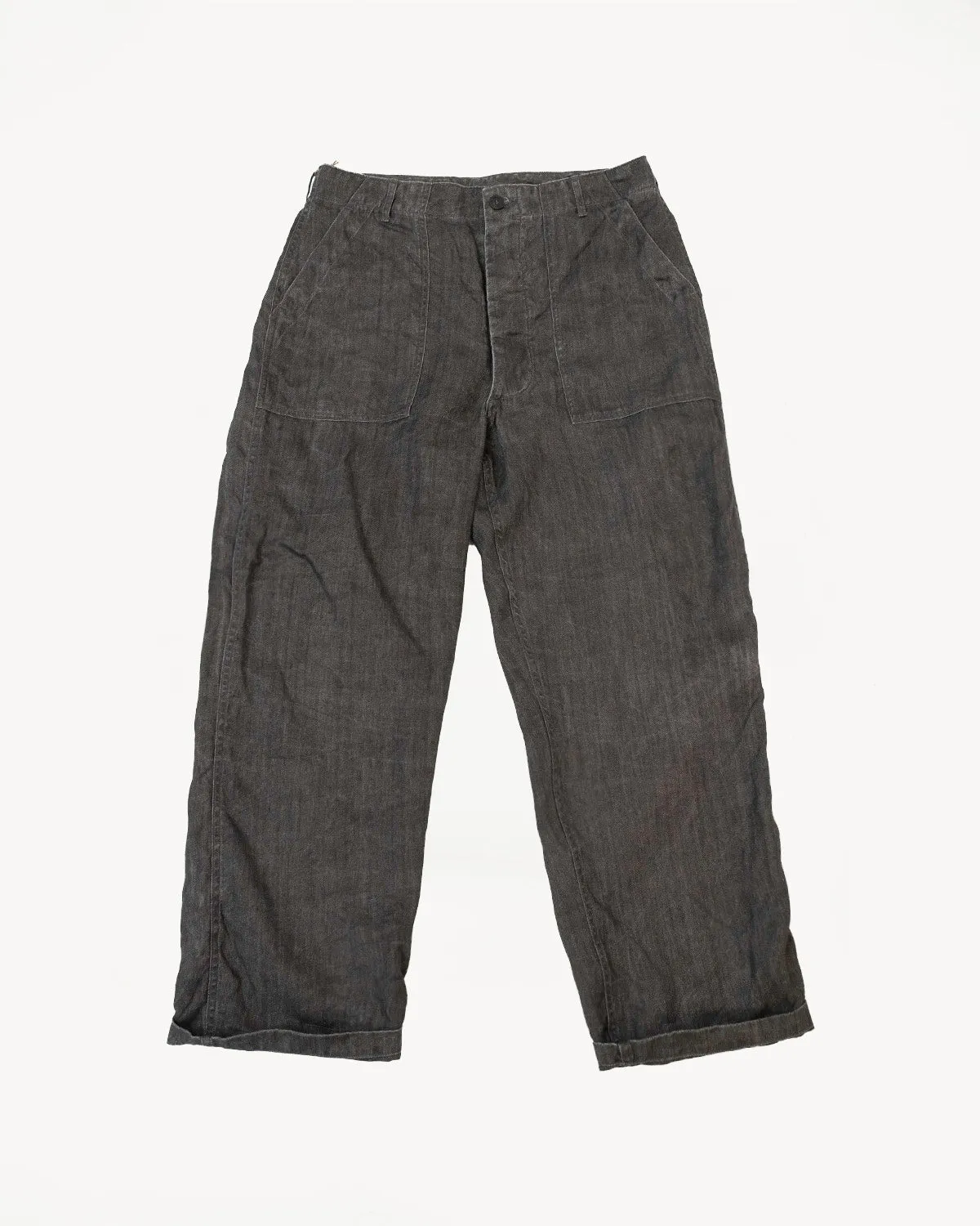 01-5103-60 - Linen Herringbone Fatigue Pants - Summer Fit - Sumi Dyed