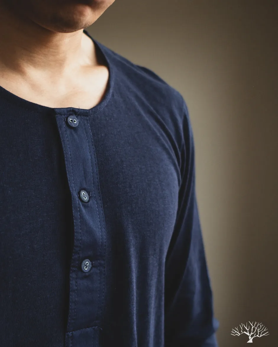 102 Vintage Henley - Ink Blue