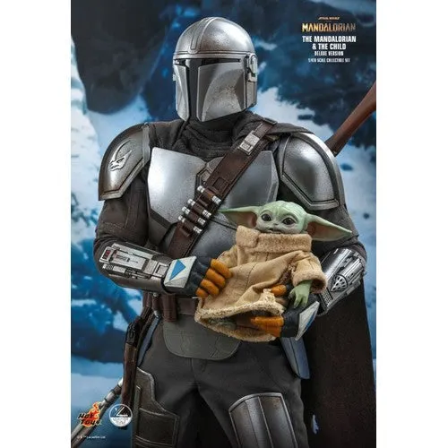 1:4 Star Wars : The Mandalorian - Mandalorian & The Child Baby Yoda DELUXE Figure QS017 Hot Toys