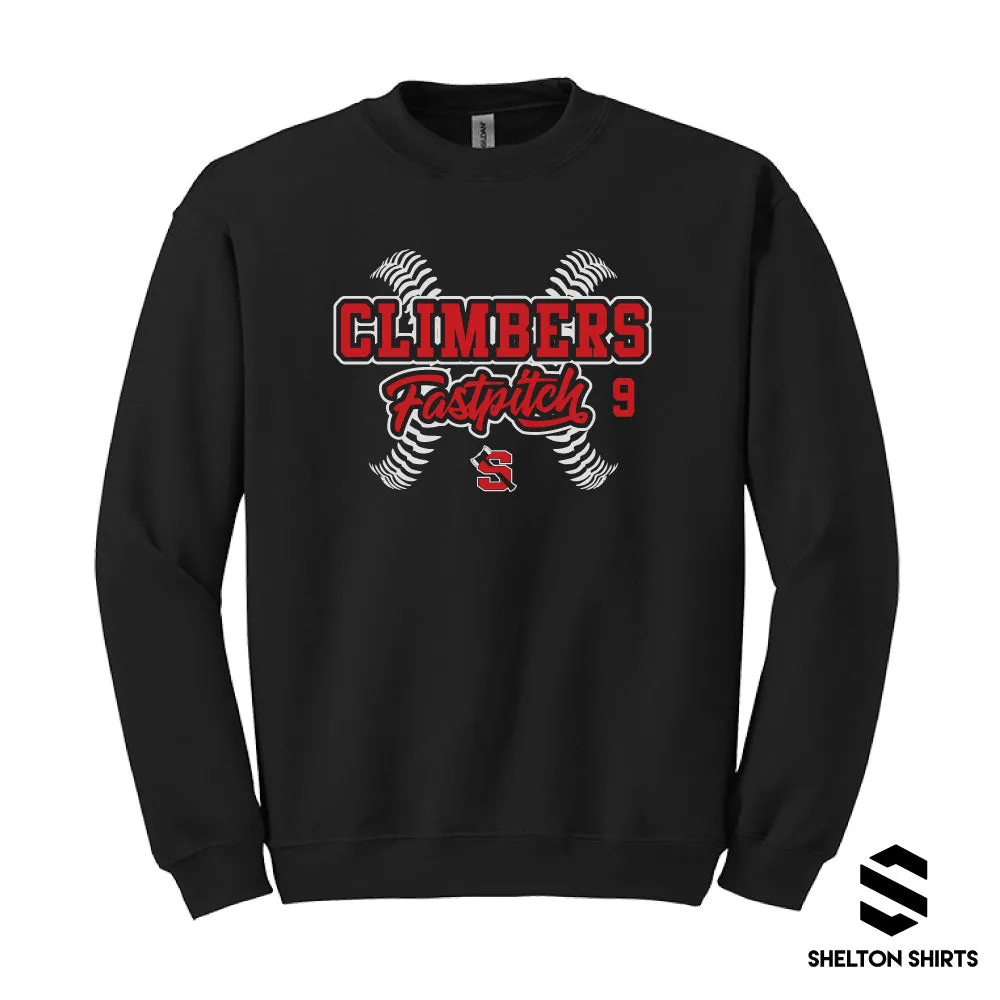 2024 Player Design - Climbers Fastpitch with Laces Hoodie, Crewneck or T-shirt