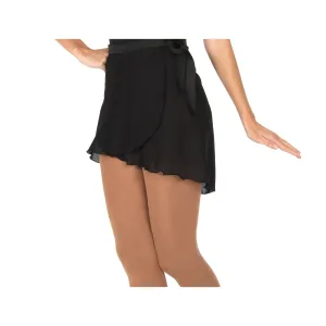 301 Figure Skating  Black Georgette Wrap Skirt