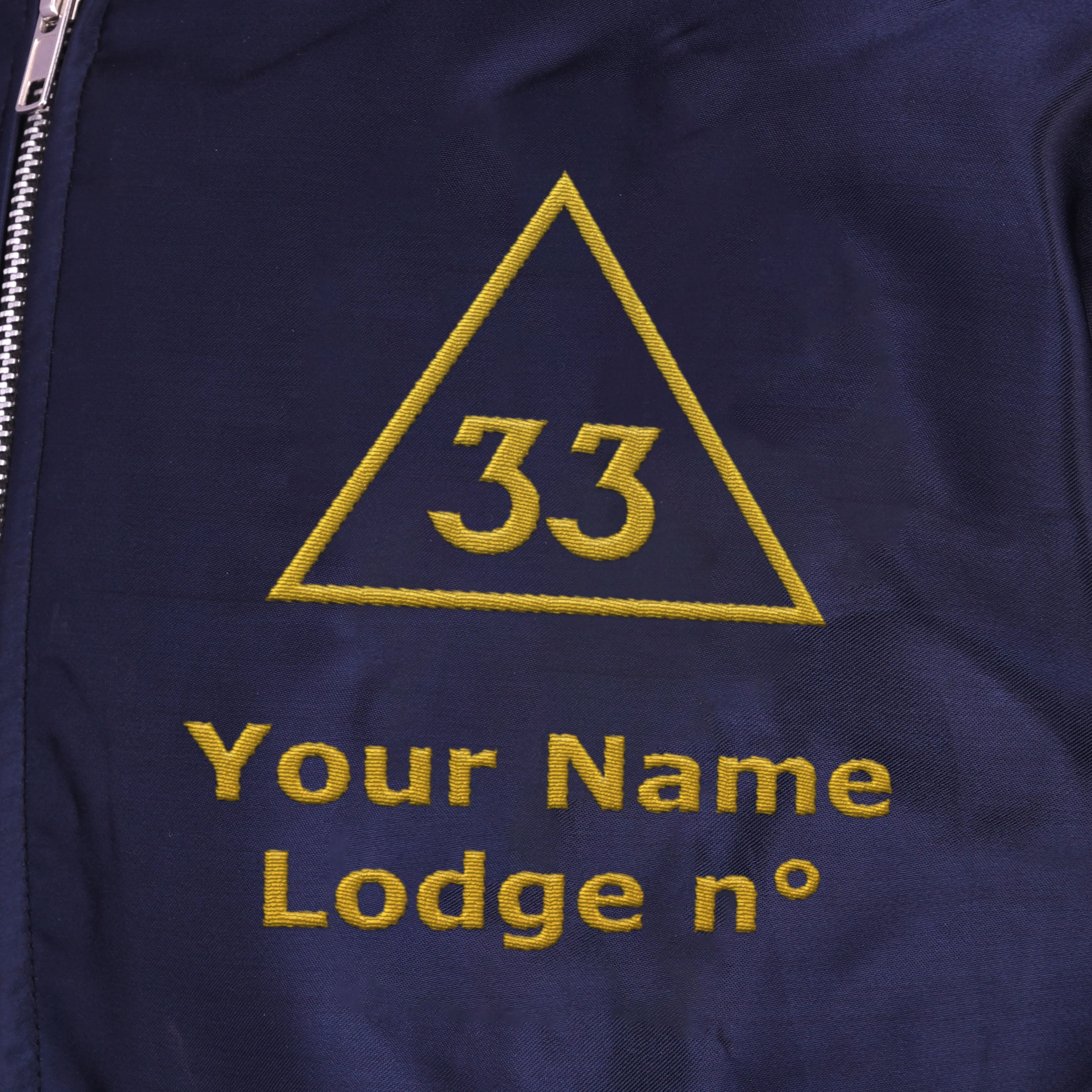 33rd Degree Scottish Rite Jacket -  Nylon Blue Color With Gold Embroidery