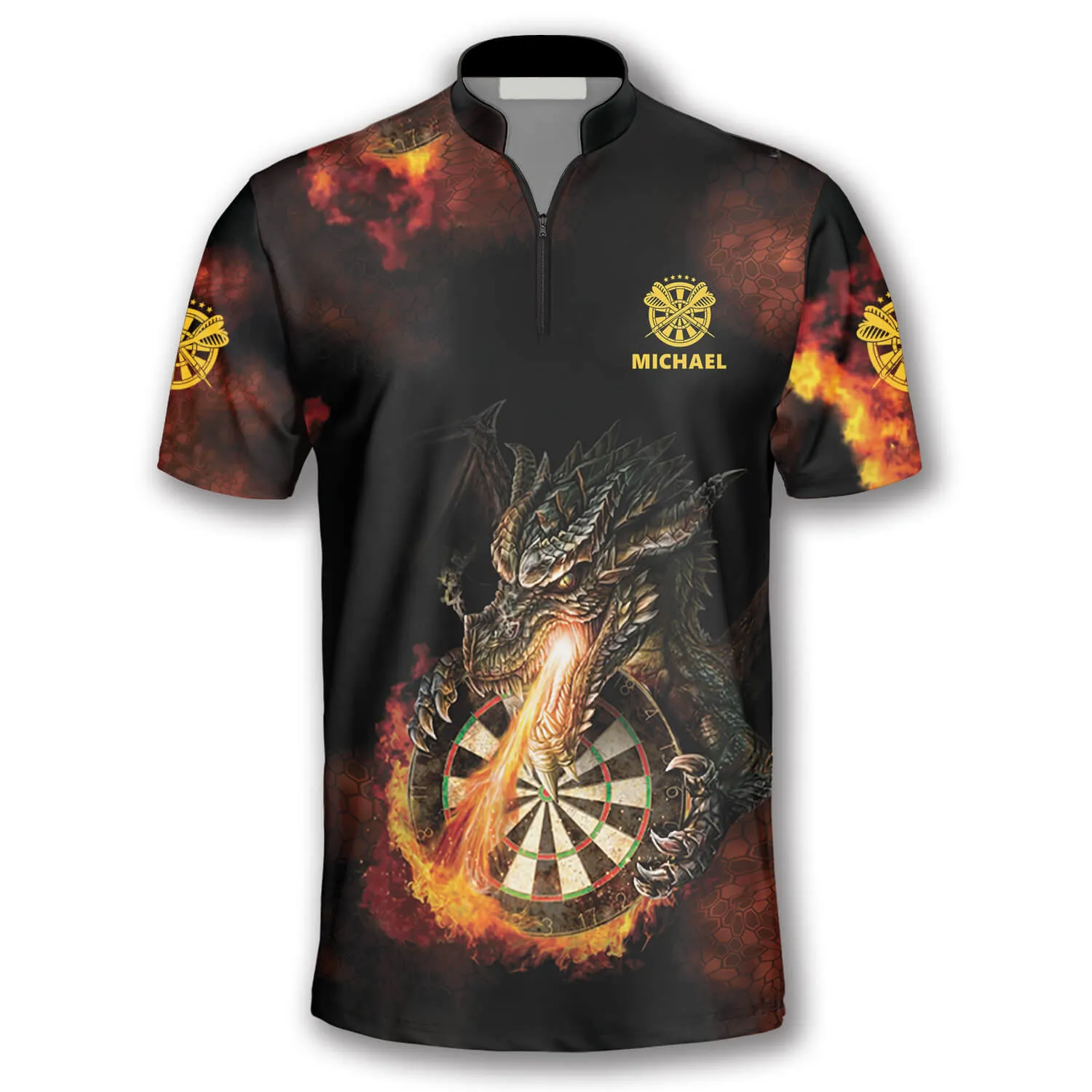 3D All Over Print Dragon Fire Custom Darts Jerseys for Men, Idea Gift for Dart Team, Dragon Dart Shirt