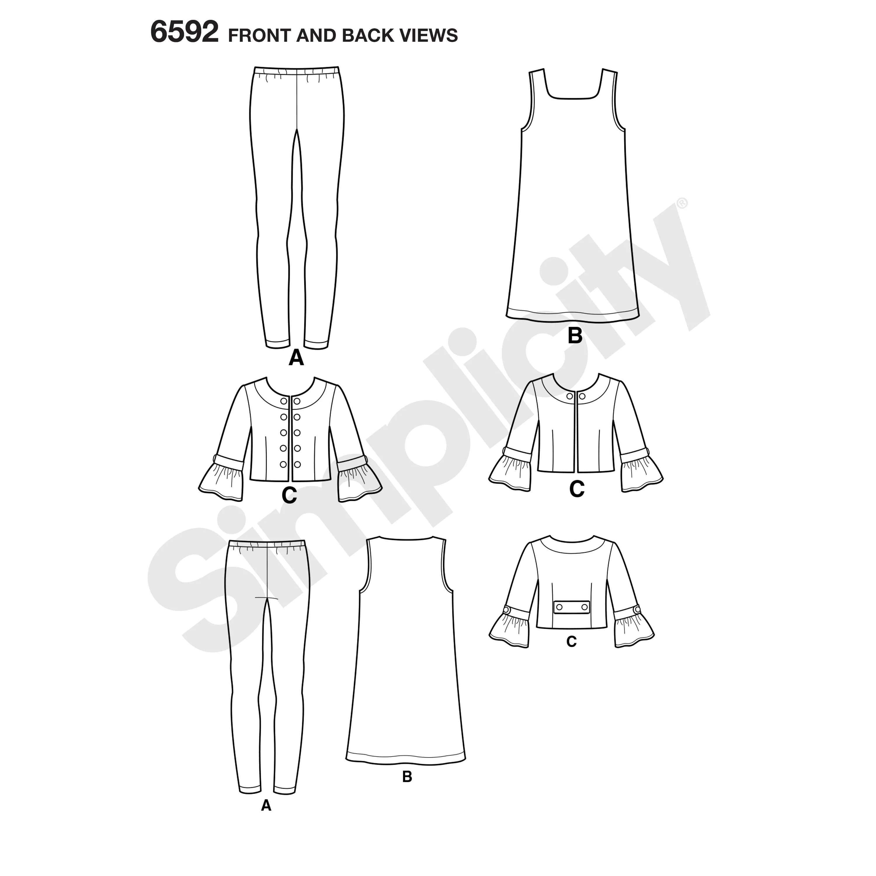 6592 New Look Pattern 6592 Girl's Sportswear