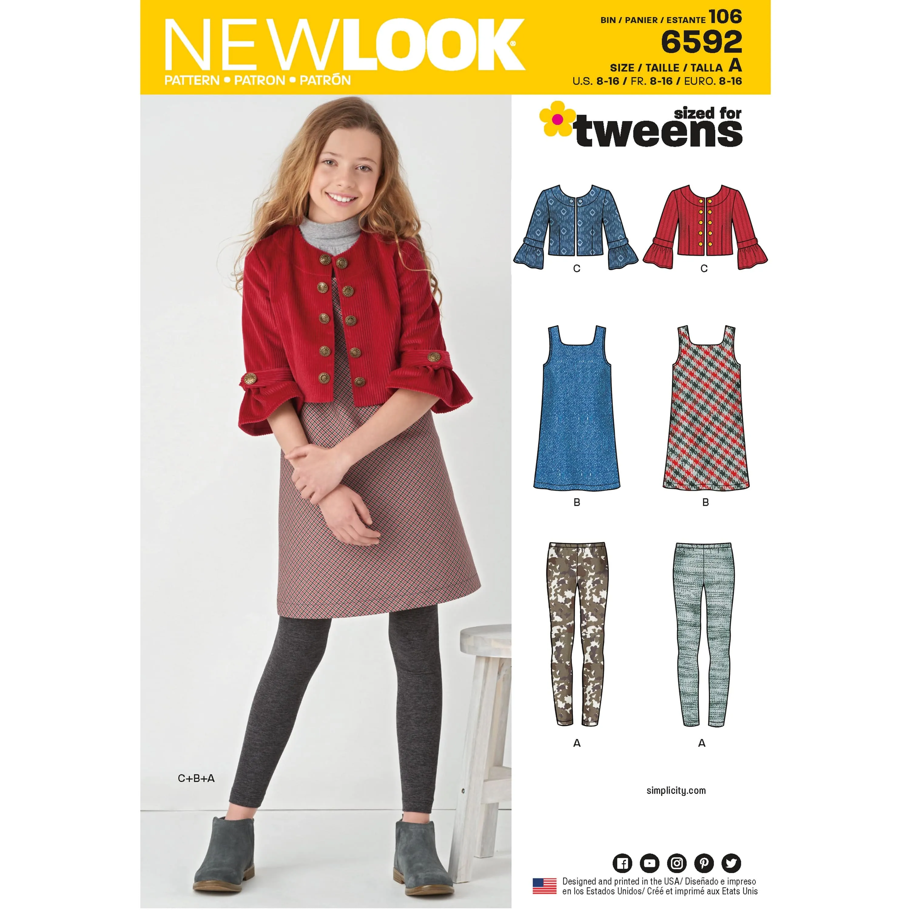 6592 New Look Pattern 6592 Girl's Sportswear