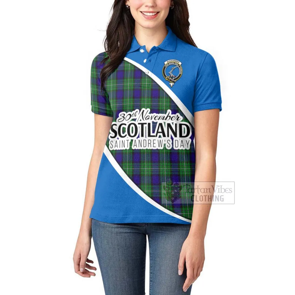 Alexander Family Crest Tartan Women's Polo Shirt Celebrate Saint Andrew's Day in Style