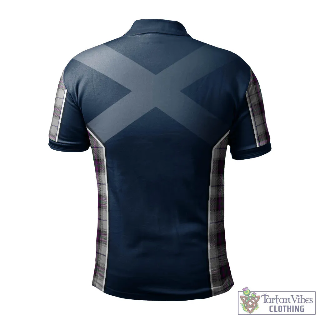 Alexander of Menstry Dress Tartan Men's Polo Shirt with Family Crest and Scottish Thistle Vibes Sport Style