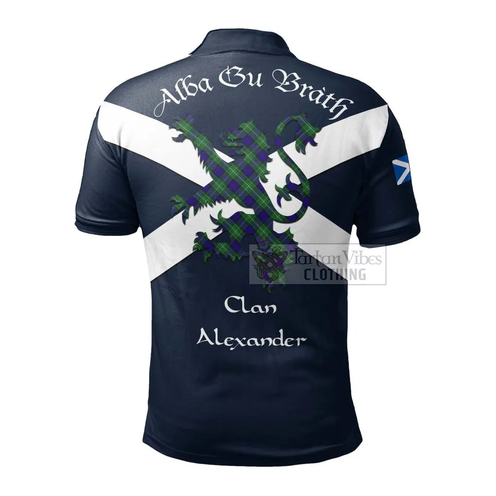 Alexander Tartan Lion Rampant Polo Shirt Proudly Display Your Heritage with Alba Gu Brath and Clan Name