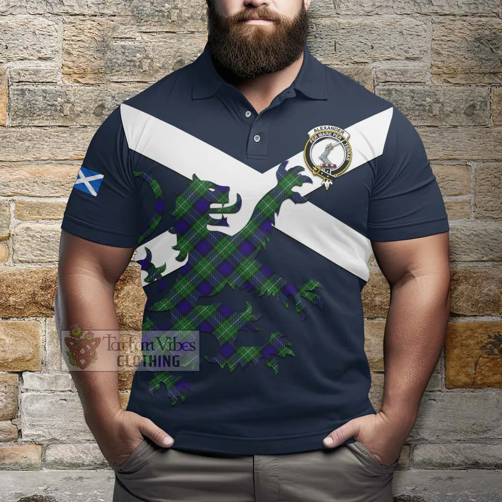 Alexander Tartan Lion Rampant Polo Shirt Proudly Display Your Heritage with Alba Gu Brath and Clan Name