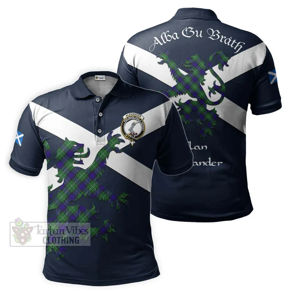 Alexander Tartan Lion Rampant Polo Shirt Proudly Display Your Heritage with Alba Gu Brath and Clan Name