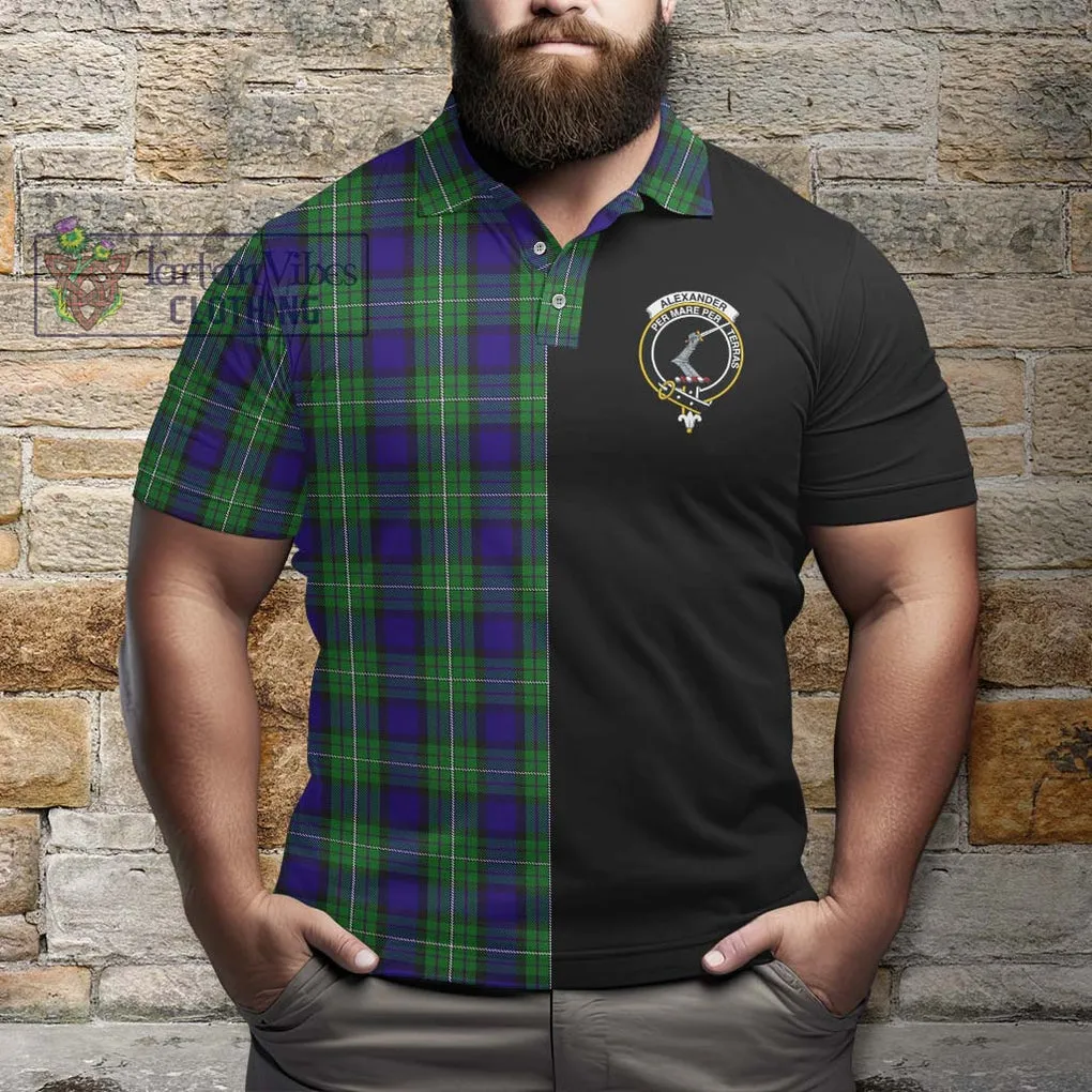 Alexander Tartan Polo Shirt with Family Crest and Half Of Me Style