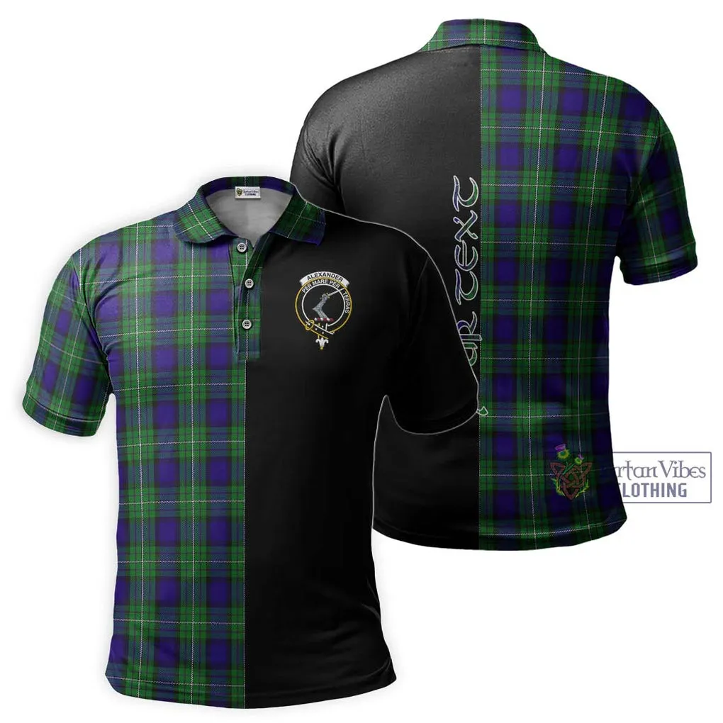 Alexander Tartan Polo Shirt with Family Crest and Half Of Me Style