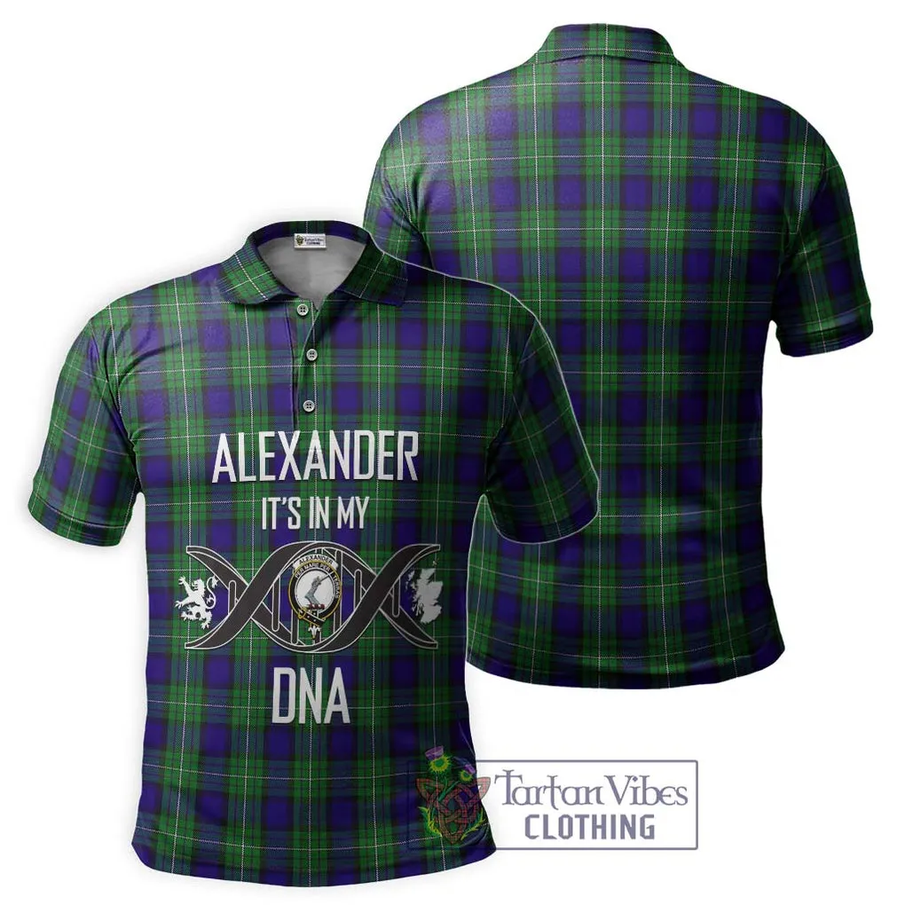 Alexander Tartan Polo Shirt with Family Crest DNA In Me Style