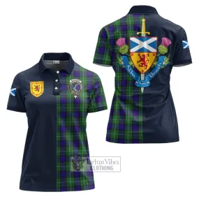 Alexander Tartan Women's Polo Shirt Alba with Scottish Lion Royal Arm Half Style