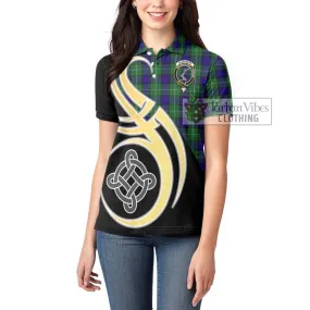 Alexander Tartan Women's Polo Shirt with Family Crest and Celtic Symbol Style