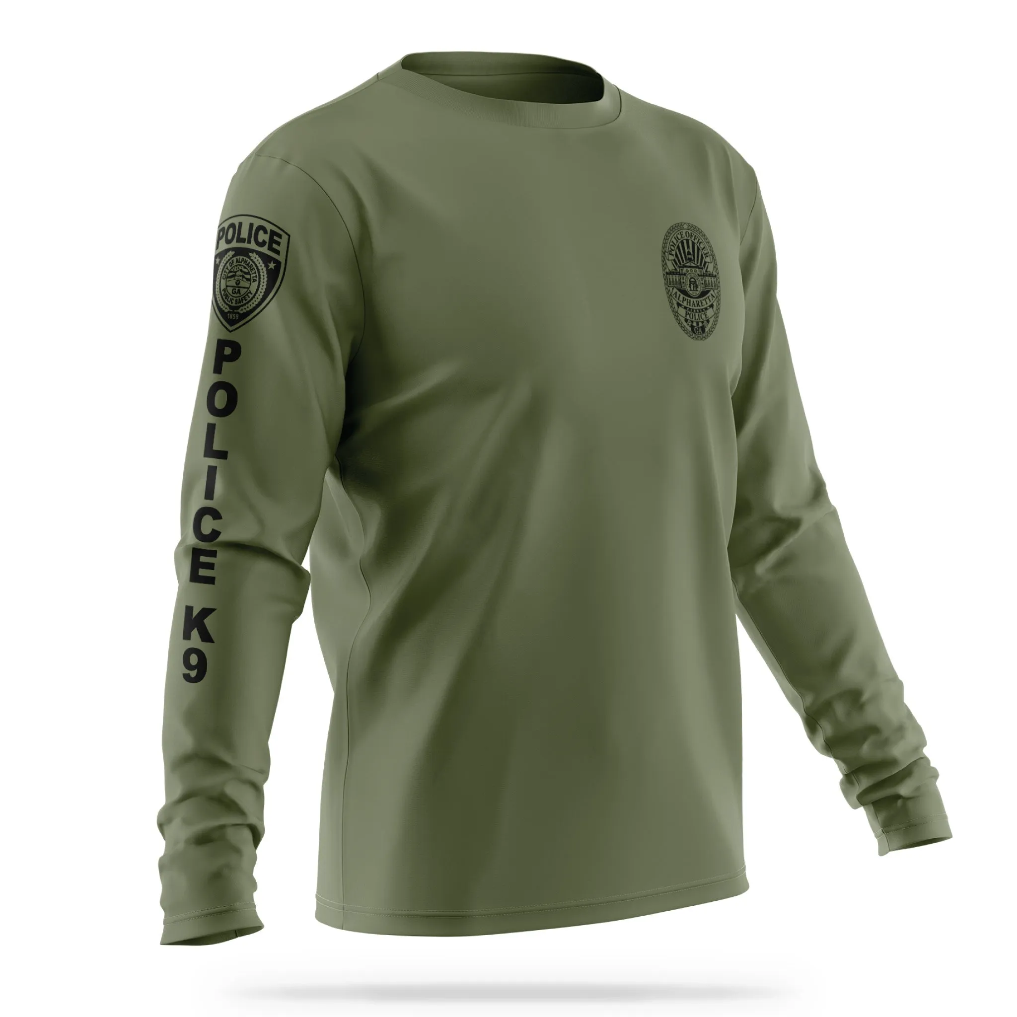 [ALPHARETTA PD] Men's K9 Long Sleeve Utility Shirt [GRN/BLK]