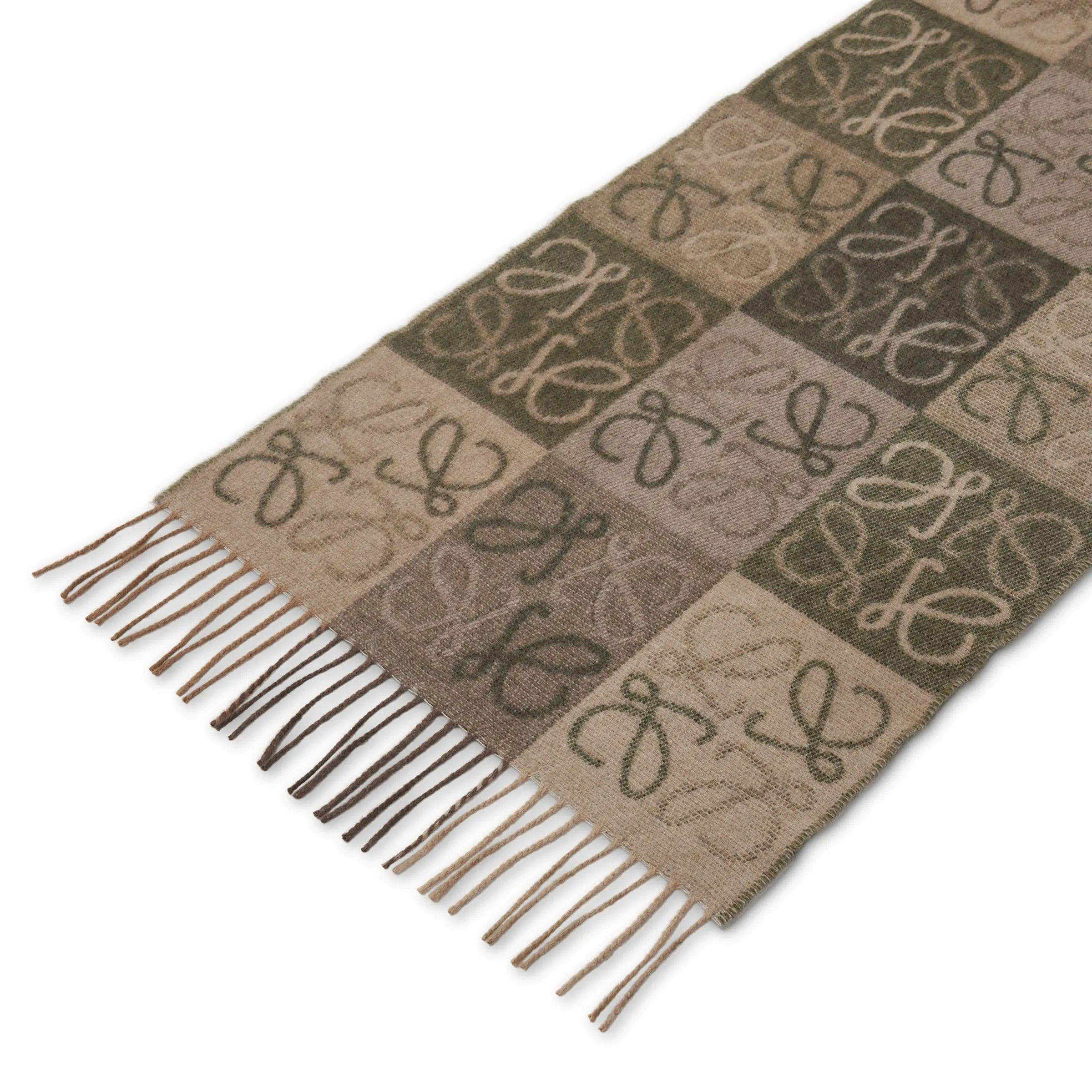 Anagram Wool Scarf in Beige