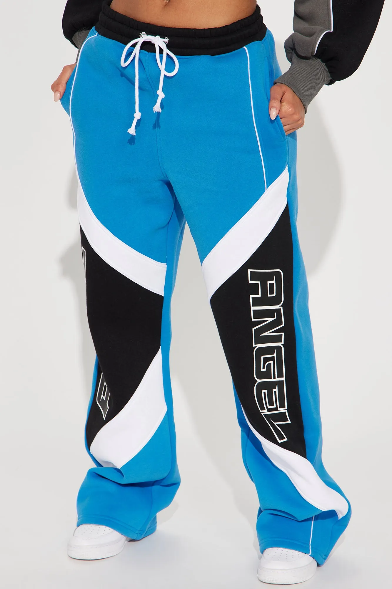 Angel Energy Wide Leg Sweatpants - Blue/combo