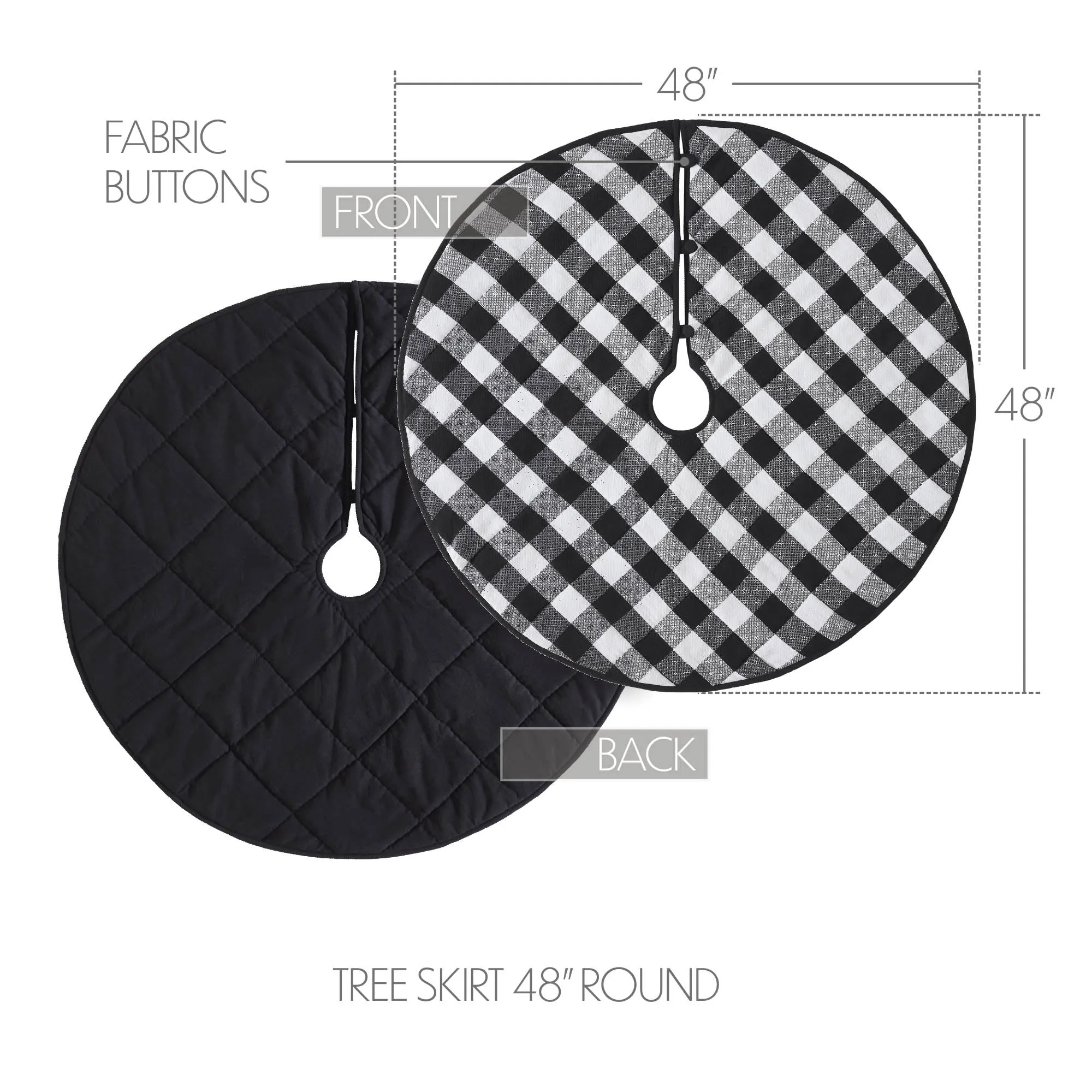 Annie Black Check Tree Skirt 48