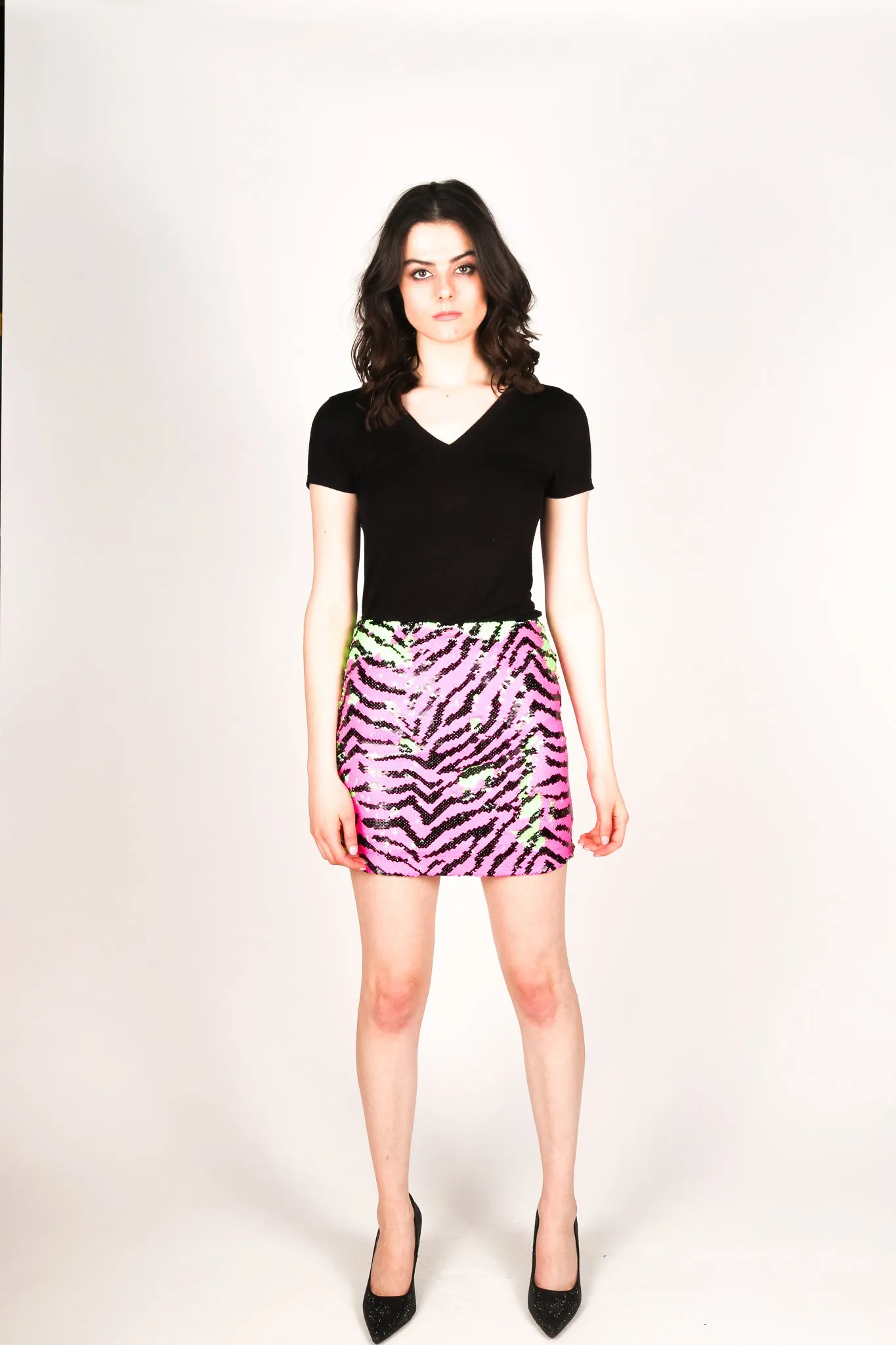 Any Old Iron Neon Zebra Skirt