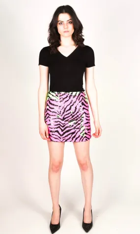 Any Old Iron Neon Zebra Skirt