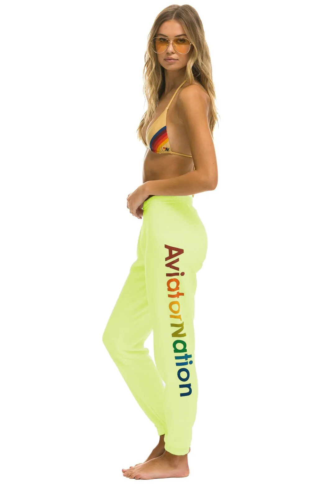 AVIATOR NATION ASPEN SWEATPANTS - NEON YELLOW