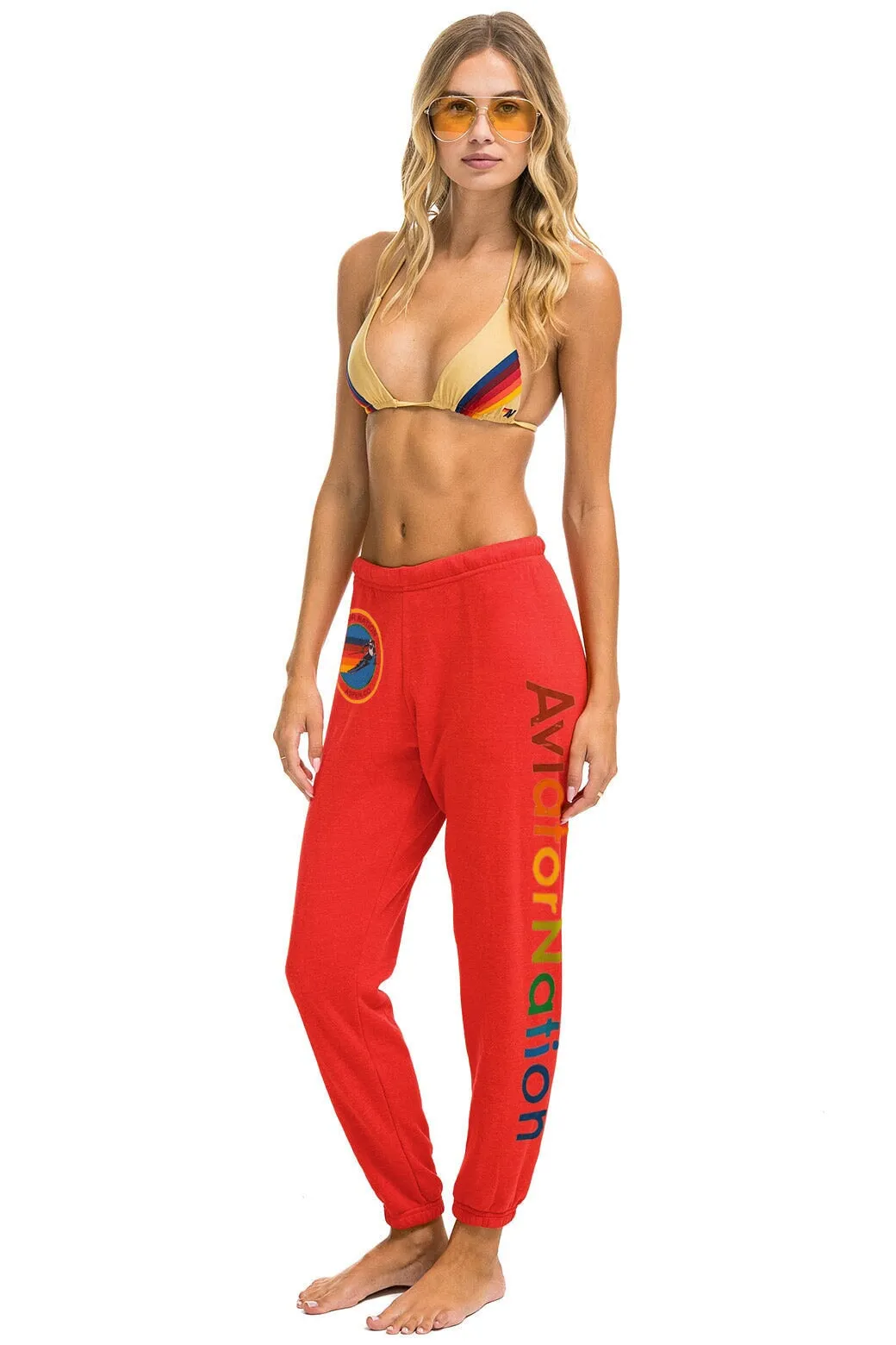 AVIATOR NATION ASPEN SWEATPANTS - RED