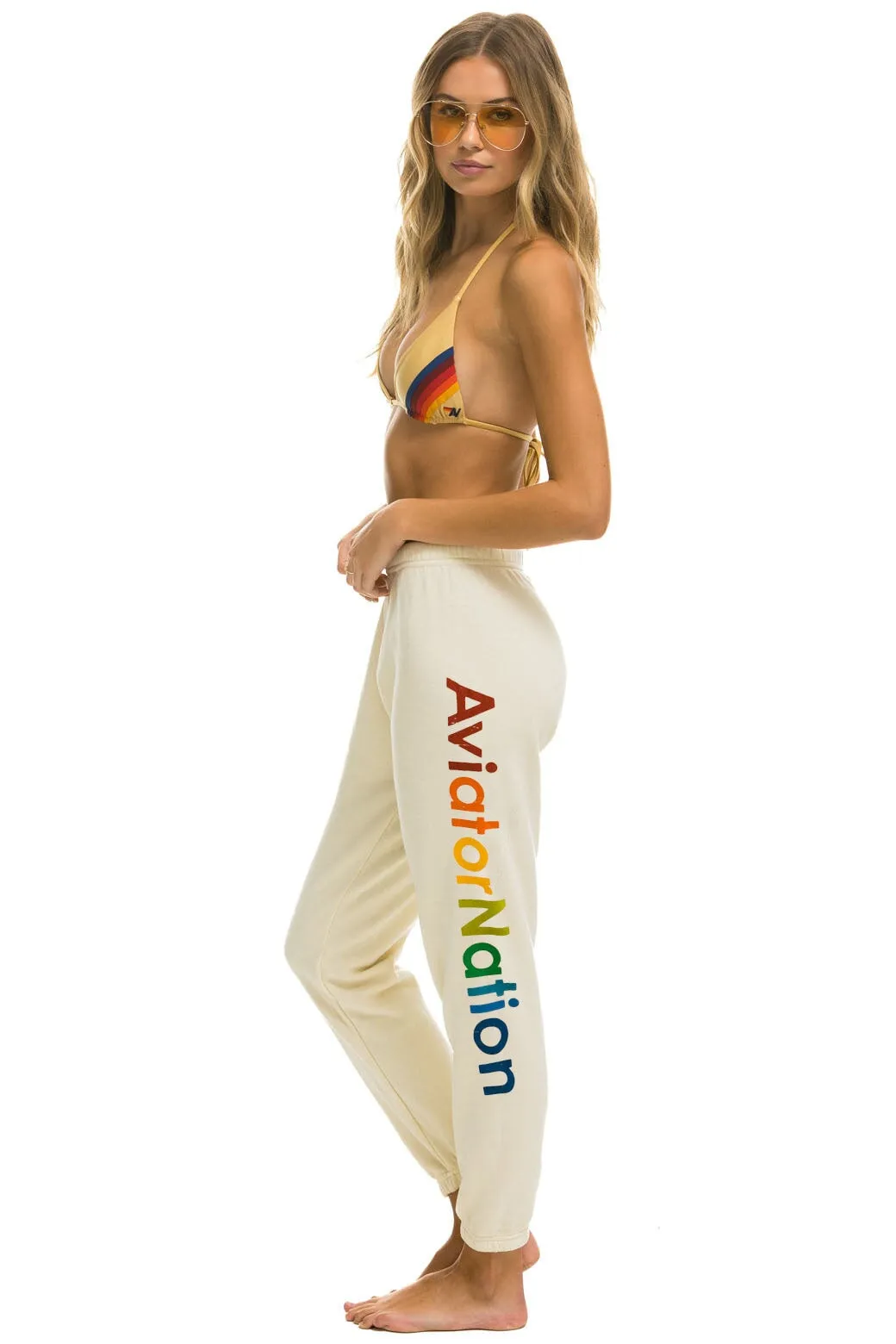 AVIATOR NATION MIAMI SWEATPANTS - VINTAGE WHITE