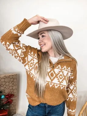 Aztec Pullover Half-Zip Sweater