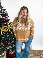 Aztec Pullover Half-Zip Sweater