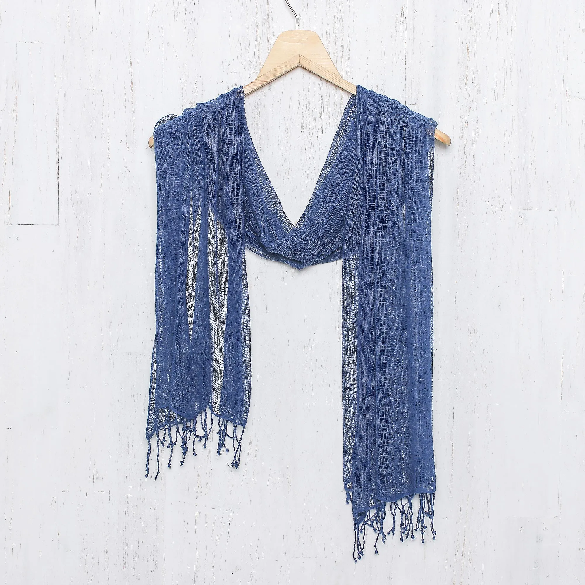 Azure Summer Blue Silk Scarf