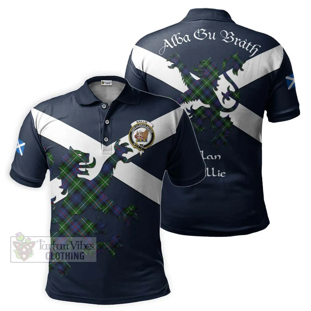 Baillie (Bailey) Tartan Lion Rampant Polo Shirt Proudly Display Your Heritage with Alba Gu Brath and Clan Name