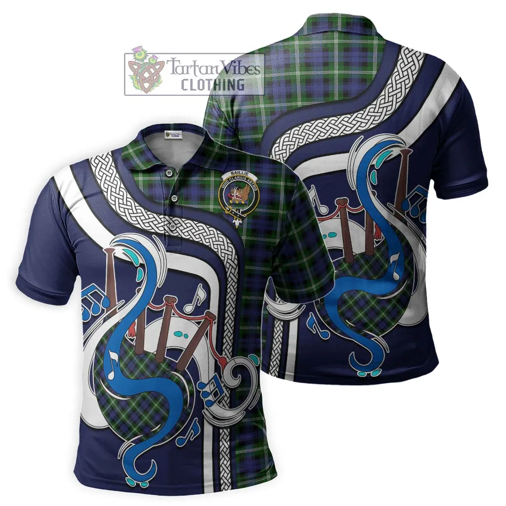 Baillie (Bailey) Tartan Polo Shirt with Epic Bagpipe Style