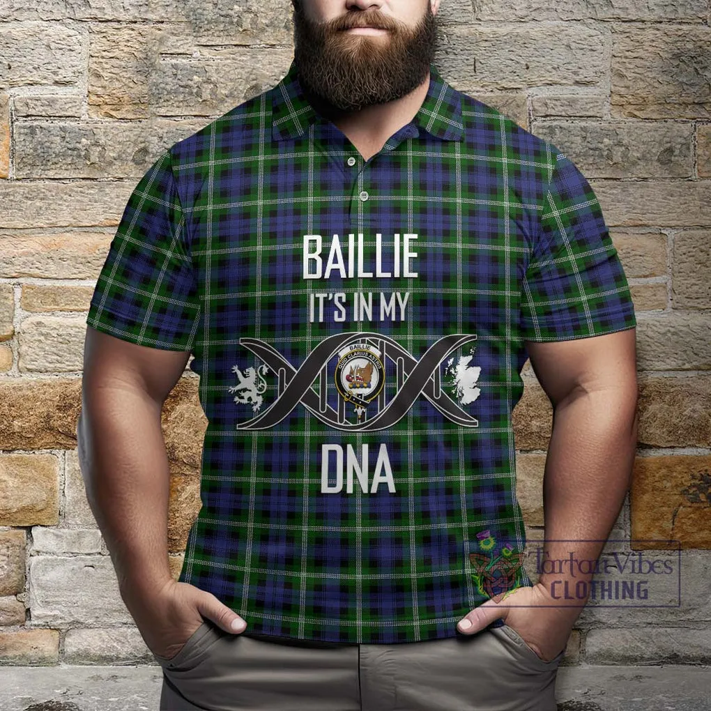 Baillie (Bailey) Tartan Polo Shirt with Family Crest DNA In Me Style