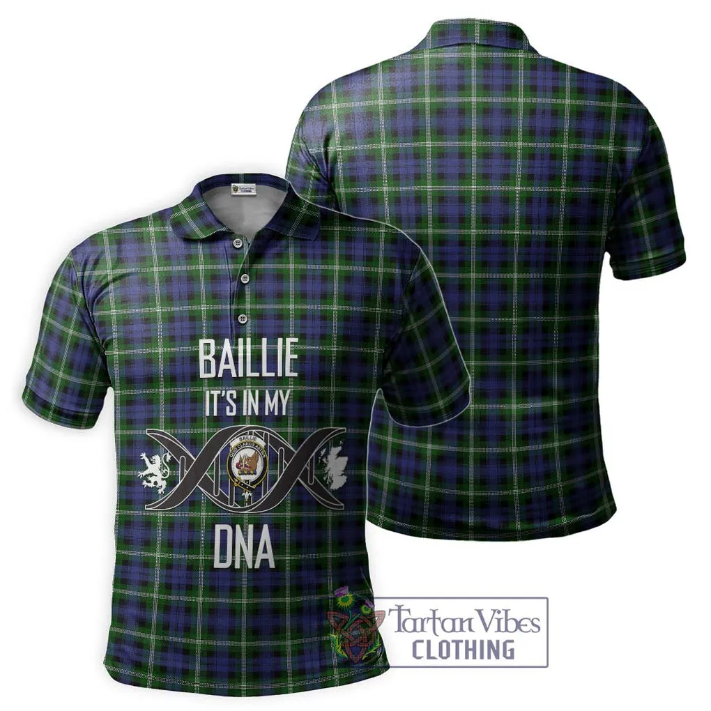 Baillie (Bailey) Tartan Polo Shirt with Family Crest DNA In Me Style