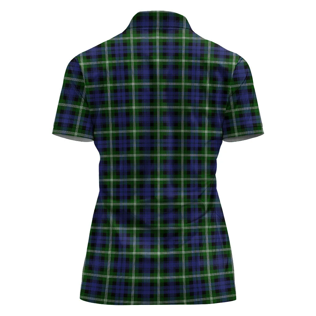 Baillie (Bailey) Tartan Polo Shirt with Family Crest For Women