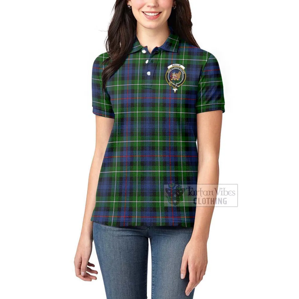 Baillie (Bailey) Tartan Women's Polo Shirt with Family Crest Celtic Skull Style