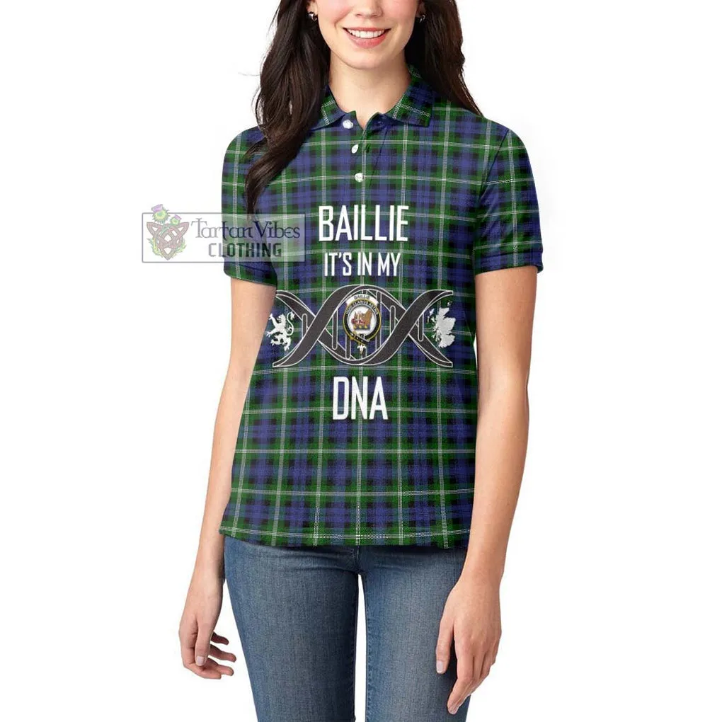 Baillie (Bailey) Tartan Women's Polo Shirt with Family Crest DNA In Me Style