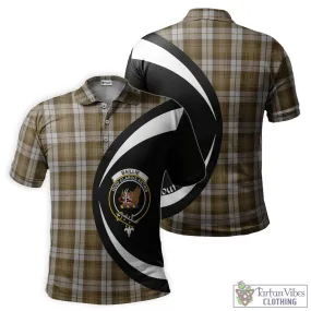 Baillie Dress Tartan Men's Polo Shirt with Family Crest Circle Style