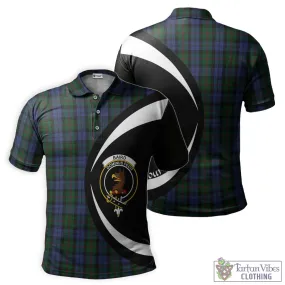 Baird Tartan Men's Polo Shirt with Family Crest Circle Style