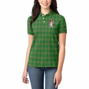 Barran Irish Clan Tartan Women's Polo Shirt with Coat of Arms