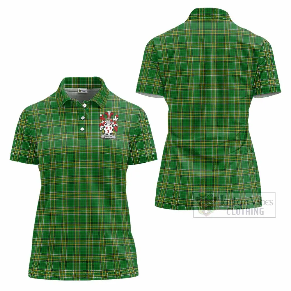 Barran Irish Clan Tartan Women's Polo Shirt with Coat of Arms