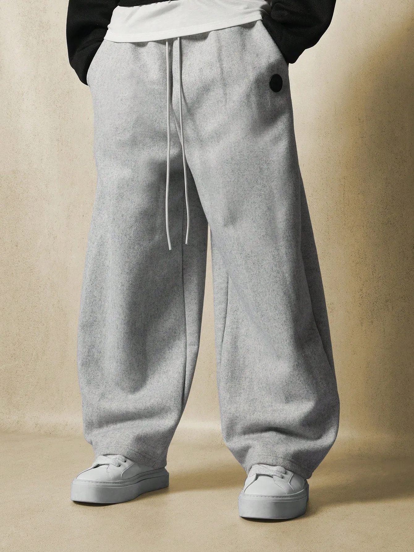 Barrel Fit Heavyweight Fuzzy Knit Essential Sweatpants