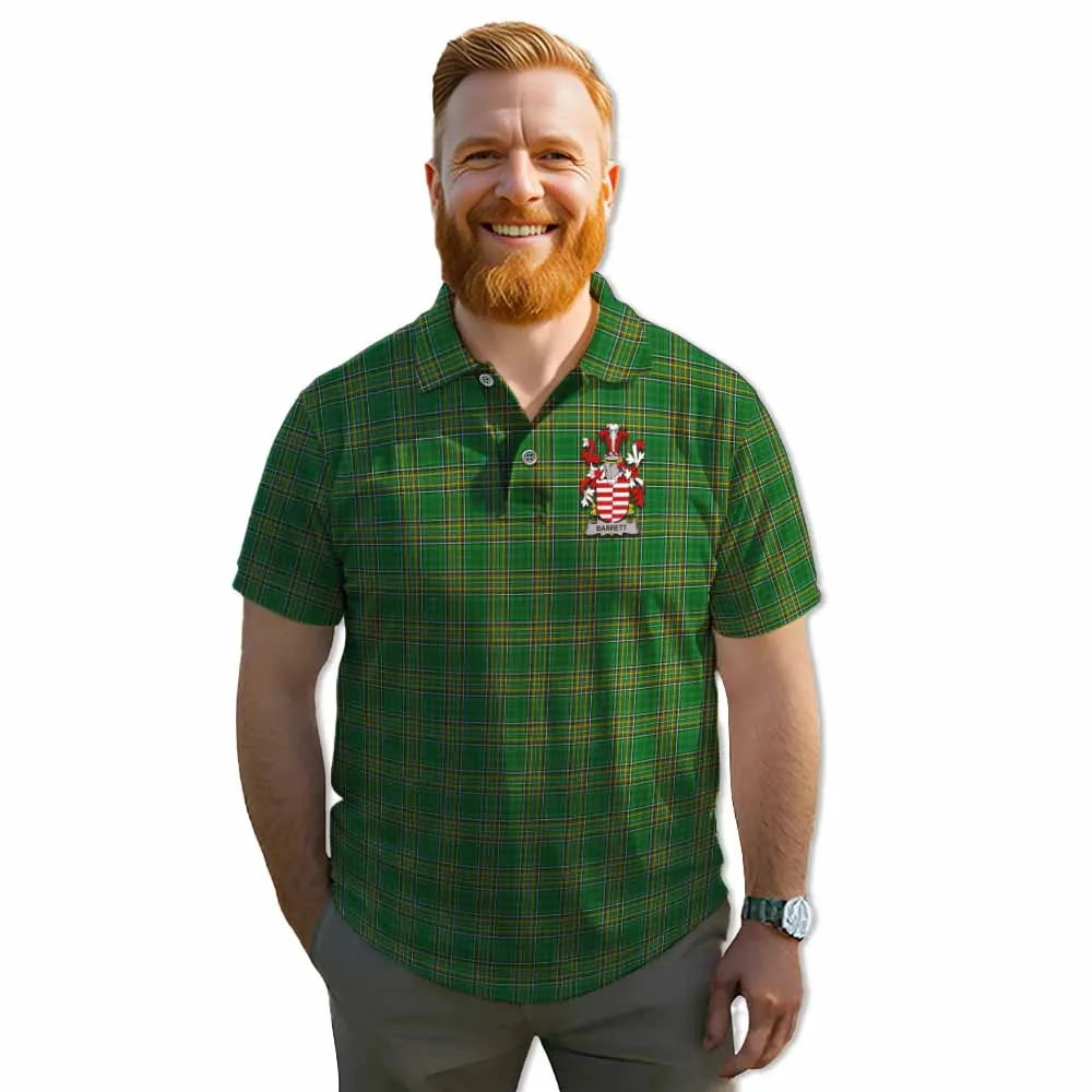 Barrett Irish Clan Tartan Men's Polo Shirt with Coat of Arms