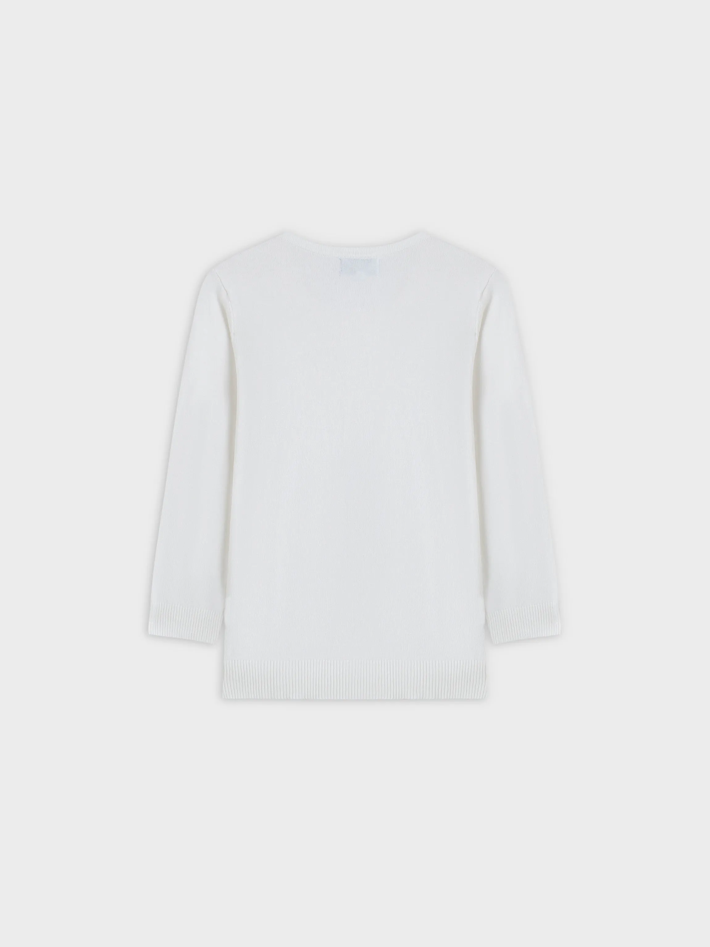 BASIC CREW SWEATER (3Q) - WHITE