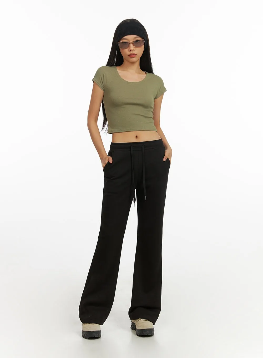 Basic Crop U-Neck Top IY422