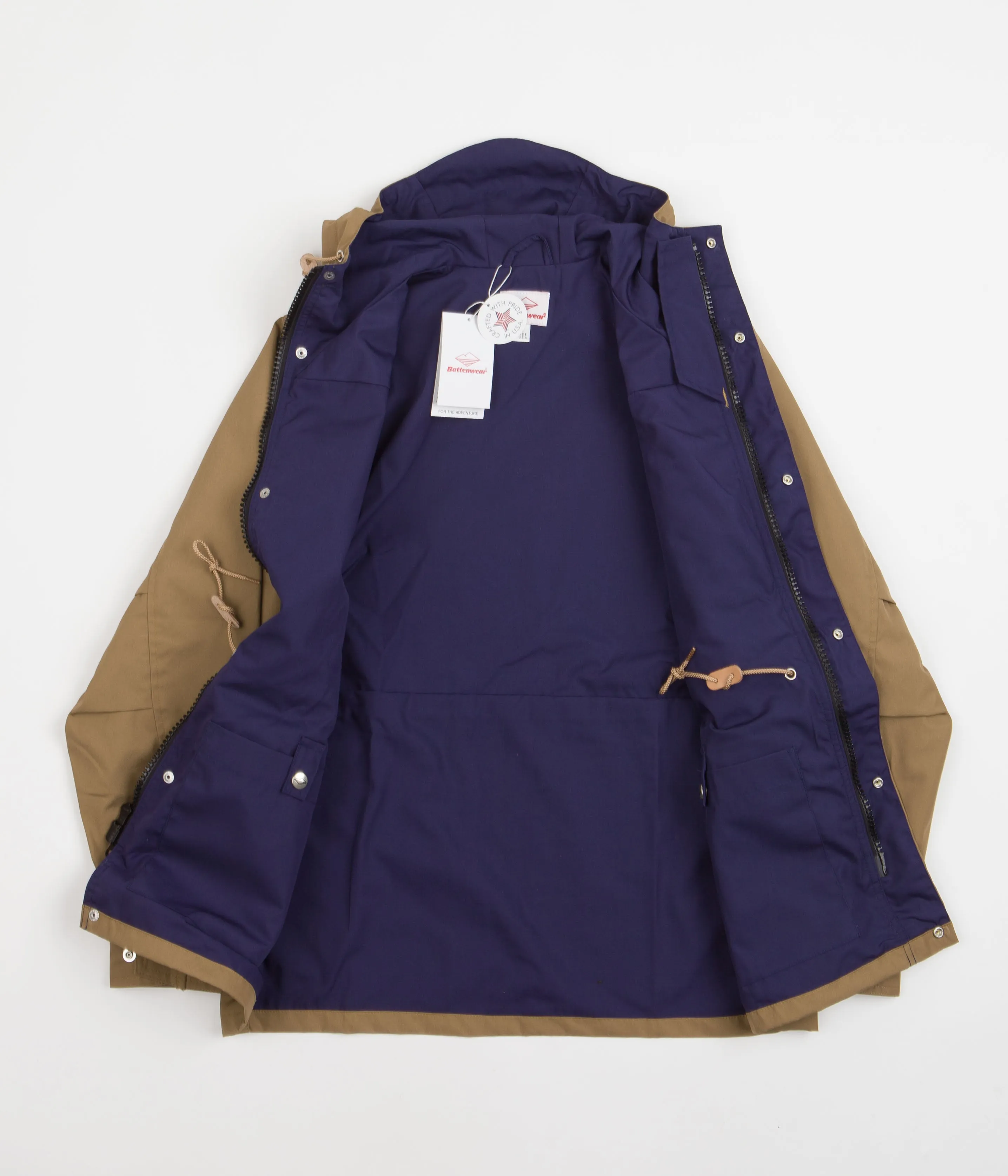 Battenwear Travel Shell Parka - Khaki / Navy