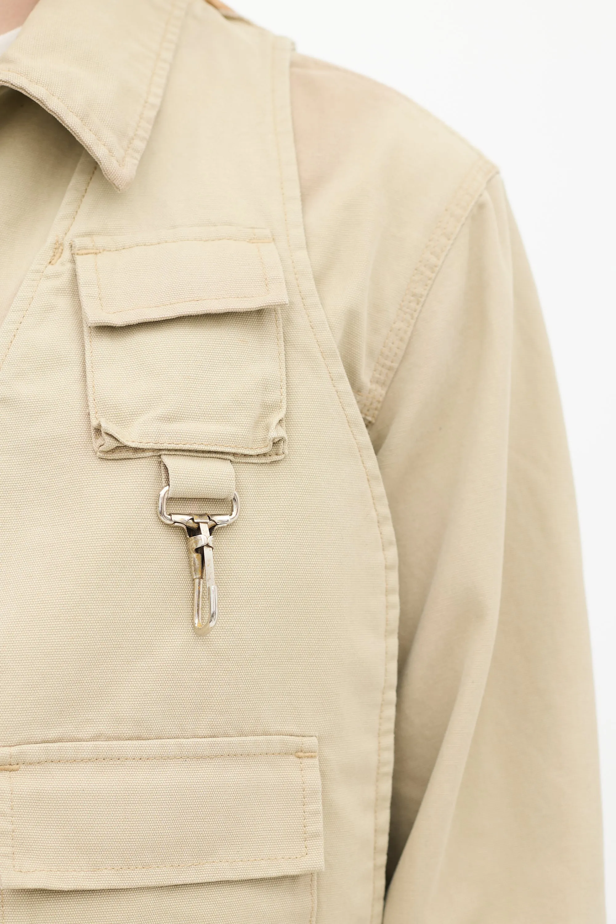 Beige Sun Faded Work Jacket