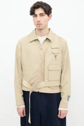 Beige Sun Faded Work Jacket