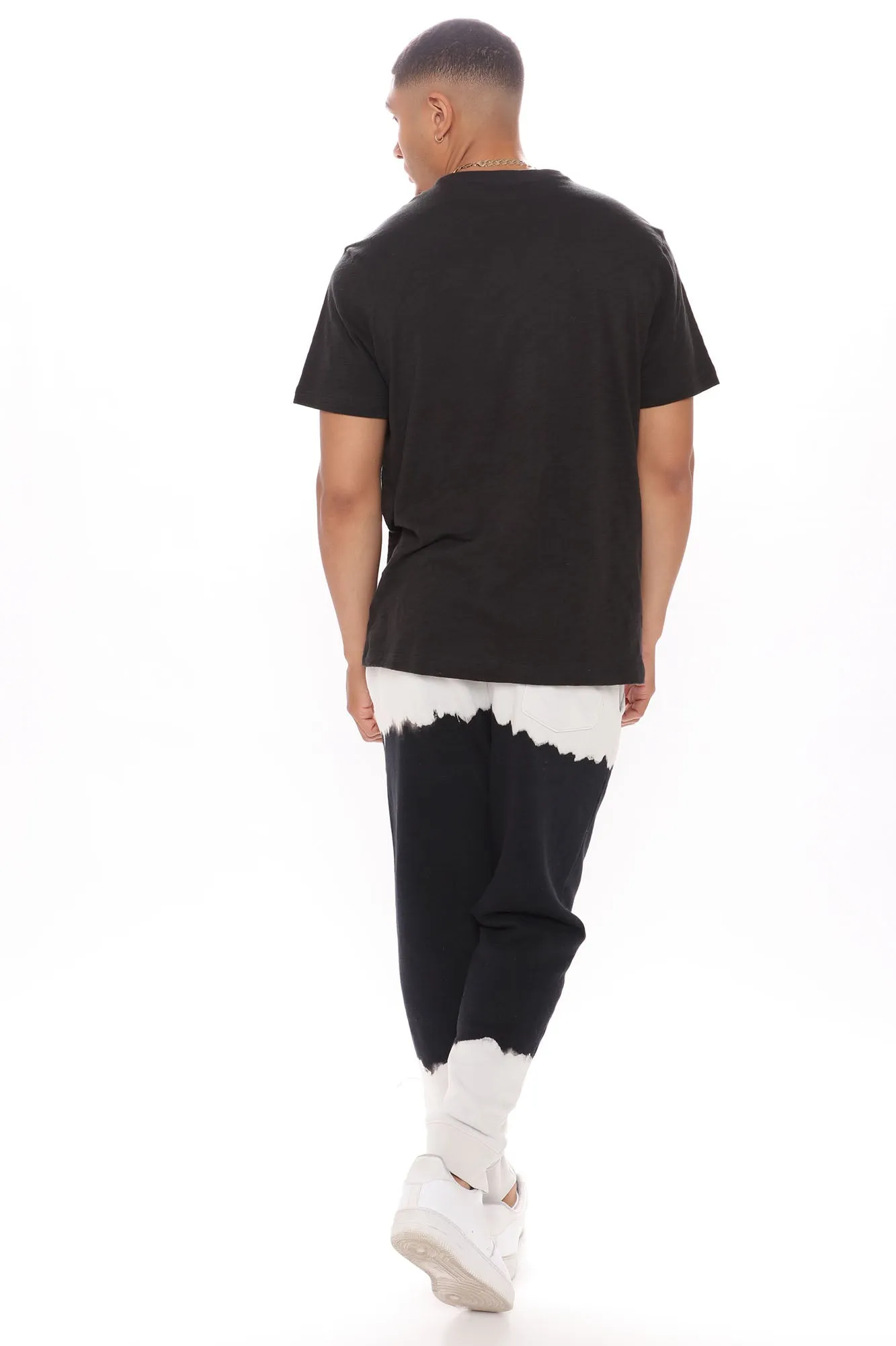 Black Bleach Dip Sweatpants - Black/combo